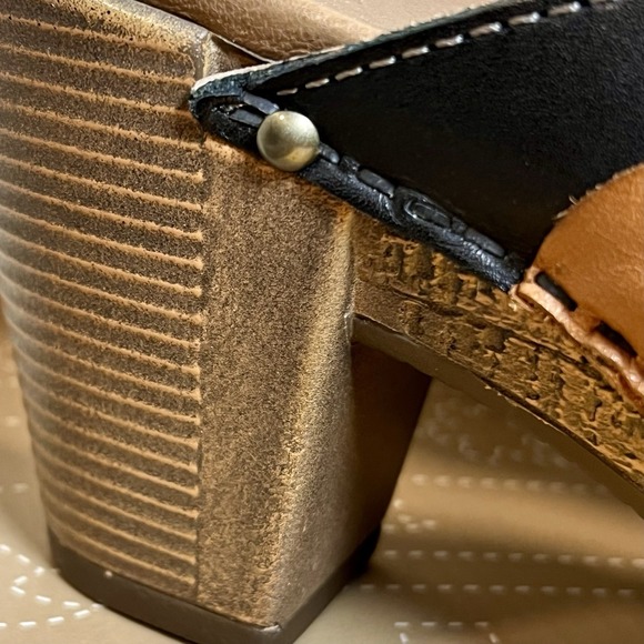 DANSKO Womens 'Rach' Black & Brown Leather Heritage Mules Size 39 US 8.5 - 9 - Picture 6 of 10